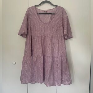 a new day Lavender Mini Dress with White Dot Print